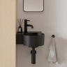 умывальник Omnires Ovo M+ 34,5х33,5 угловой, левый, matt black lava (OVO335UWLBLV)
