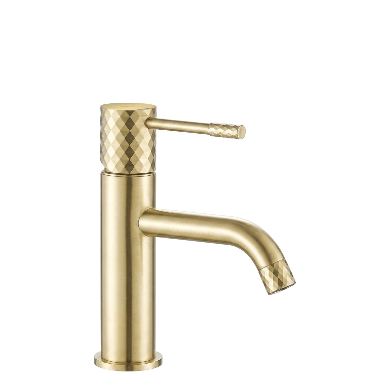 смеситель для умывальника Rea Lungo Diamond Low brushed gold (REA-B9843)