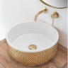 washbasin Rea Helen 42,5x42,5 gold white (REA-U6978)