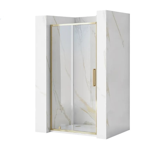 Puerta de ducha Rea Rapid Slide 150x195, cristal de seguridad, transparente, dorado (REA-K5617)