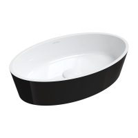 Lavabo Omnires Bari 50x30 blanco/negro brillo (BARI500UNBCP)