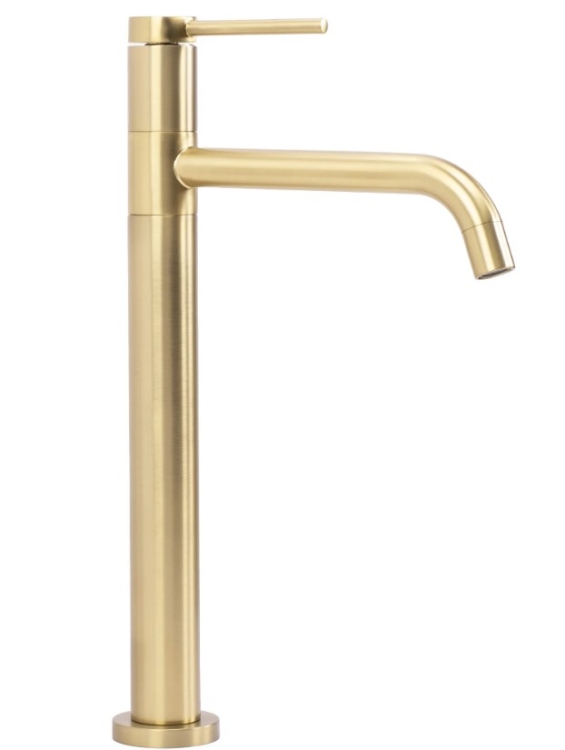 washbasin mixer Rea Lugano gold brushed, high (REA-B4420)
