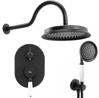 Conjunto de ducha empotrado Rea Serra negro (REA-B1143)