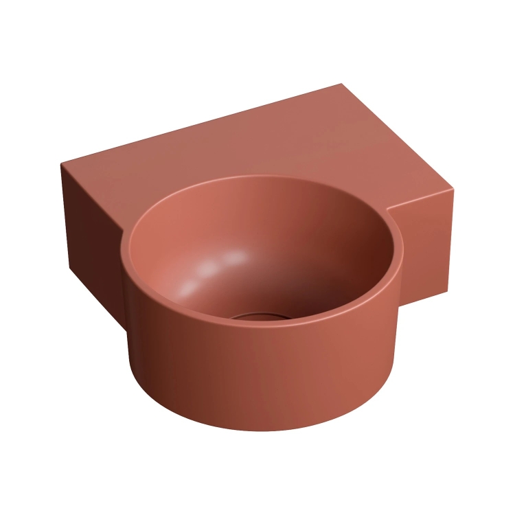 умывальник Omnires Ovo M+ 34,5х33,5 угловой, правый, matt terracotta (OVO335UWPTE)