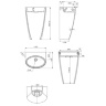 washbasin Omnires Siena 43x55 freestanding, white (SIENAUWBOBP)