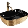 washbasin Rea Belinda 33x46,5 black/gold brush (REA-U8780)