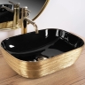 washbasin Rea Belinda 33x46,5 black/gold brush (REA-U8780)