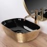 washbasin Rea Belinda 33x46,5 black/gold brush (REA-U8780)