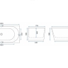 acrylic bathtub Rea Bellanto 150x75 + siphon + click/clack plug, right (REA-W0251)