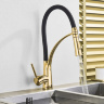 Grifo monomando de cocina Rea Gaspar negro/dorado (REA-B1019)