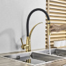 Grifo monomando de cocina Rea Gaspar negro/dorado (REA-B1019)