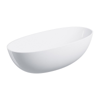 Bañera independiente Omnires Shell de 175 x 78 cm, color blanco brillante (SHELL175WWBP)