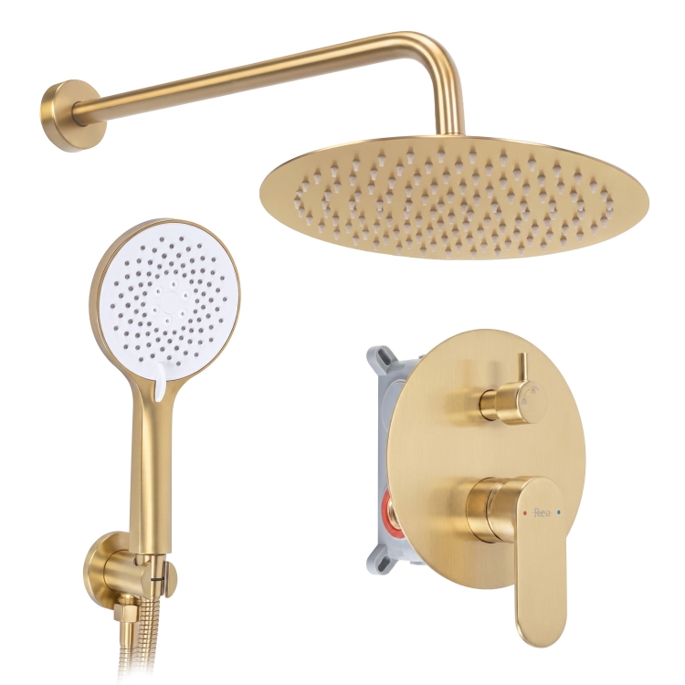душевая система Rea Drop скрытого монтажа, brushed gold +BOX (REA-P9671)