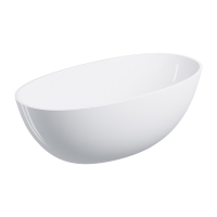 Bañera Omnires Shell de 148 x 75 cm, independiente, color blanco brillante (SHELL148WWBP)