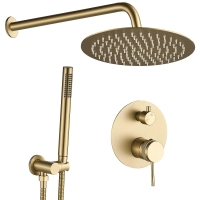 Sistema de ducha Rea Lungo Grip oro cepillado + caja de montaje oculta (REA-P8950)