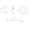 Sistema de ducha Rea Lungo Grip oro cepillado + caja de montaje oculta (REA-P8950)
