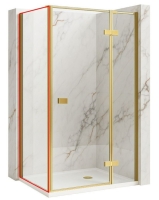 душевая стенка Rea Atlas 80 безопасное стекло, прозрачное, gold brush (REA-K4335)