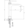Mezclador de lavabo Omnires Armance de cobre antiguo, alto (AM5212ORB)