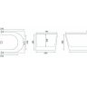 acrylic bathtub Rea Bellanto 160x75 + siphon + click/clack plug, left (REA-W0252)
