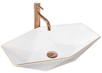 Lavabo Rea Vegas 37x57 borde oro blanco rosa (REA-U5605)