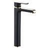 Mezclador de lavabo alto Rea Bloom, negro/dorado (REA-B9936)