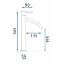 Mezclador de lavabo Rea Level dorado (REA-B2045)
