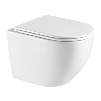 toilet Omnires Ottawa Comfort 54x36.5 suspended, rimless, duroplast seat, white gloss (OTTAWACMWBP)