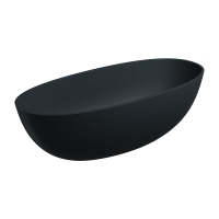 Bañera independiente Omnires Shell de 175 x 78 cm, color lava negra (SHELL175WWBLV)