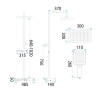 shower system Rea Pedro with thermostat, black (REA-P0897)