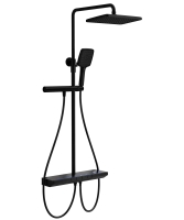 Sistema de ducha Rea Pedro con termostato, negro (REA-P0897)