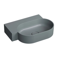 умывальник Omnires Ovo M+ 55,5x38,5 угловой, левый, matt ash grey (OVO555UWLAG)