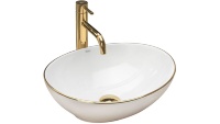 Lavabo Rea Sofia 41x34,5 borde dorado (REA-U3287)