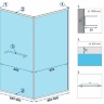 Cabina de ducha Re Space en cristal de seguridad 90x90, transparente (REA-K8881)