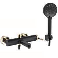 Mezclador de baño Rea Polo negro/dorado (REA-B9979)