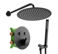 Conjunto de ducha empotrado Rea Lungo negro (REA-P6713)