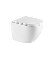 toilet Omnires Ottawa Comfort 54x36.5 suspended, rimless, duroplast seat, white mat (OTTAWACMWBM)