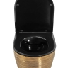 Inodoro Rea Carlo Mini 49x37 suspendido sin reborde cepillo dorado/negro (REA-C3300)