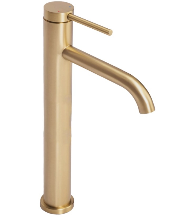 Mezclador de lavabo alto Rea Clif cepillado en oro (REA-B5329)
