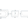 acrylic bathtub Rea Bellanto 150x75 + siphon + click/clack plug, left (REA-W0250)