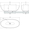 Baño Omnires Shell 160x75 ovalado negro lava (SHELLWWBLV)