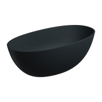 Bañera independiente Omnires Shell de 148 x 75 cm, color lava negra (SHELL148WWBLV)