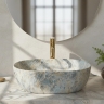 умывальник Rea Amelia Ruststone 48x34,5 глянцевый, имитация камня (REA-U0625)