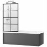 Cortina de ducha Rea Lagos-1 Fix 80x140 cristal transparente negro (REA-K4561)