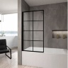 Cortina de ducha Rea Lagos-1 Fix 80x140 cristal transparente negro (REA-K4561)