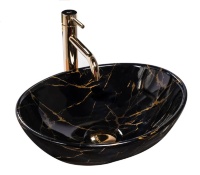 Lavabo Rea Sofia 41x34,5 mármol negro brillo (REA-U5611)