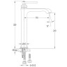 Mezclador de lavabo Omnires Armance de cobre antiguo, alto (AM5213ORB)