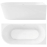 acrylic bathtub Rea Bellanto 170x80 + siphon + click/clack plug, right (REA-W6900)