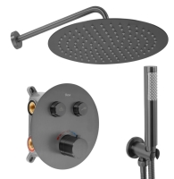 душевая система Rea Lungo скрытого монтажа, с термостатом, tytan + box (REA-P6385)