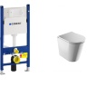 Inodoro Omnires Tampa sin reborde con asiento suspendido duroplast + instalación Geberit Duofix (458.126.00.1+ TAMPAMWBP)