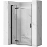 Puerta de ducha Rea Hugo 90x200,5 cristal de seguridad, transparente, negro (REA-K6604)